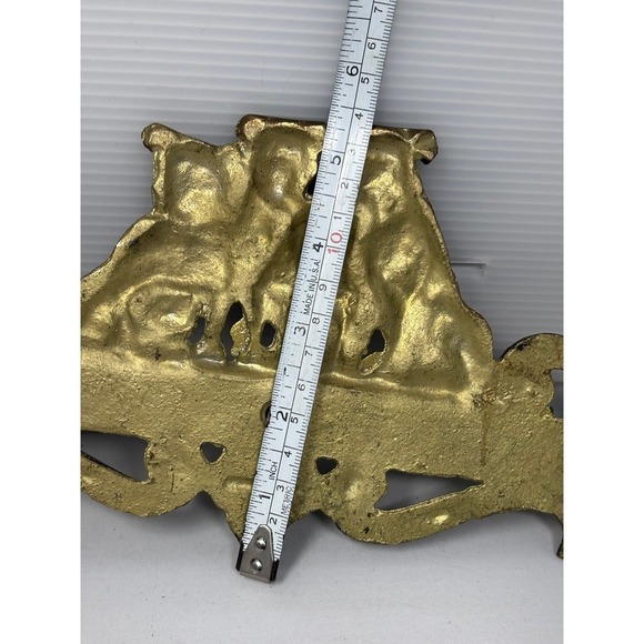 Vintage Wall Mount Bulldog Dog Pipe Holder Smoking Rack Figural Ornate Brass - Picture 9 of 11